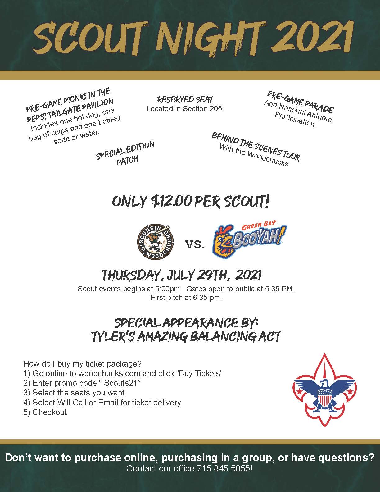 Scout Night at Woodchucks Stadium!